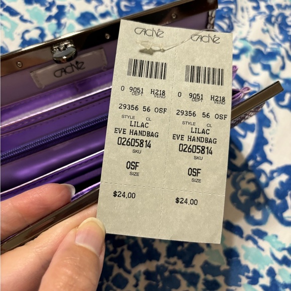 Cache purple metallic leopard clutch - Picture 3 of 3